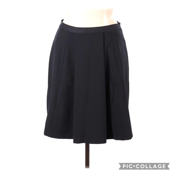 Ellen Tracy Pleated Navy Blue Work Career Skirt - Picture 1 of 3